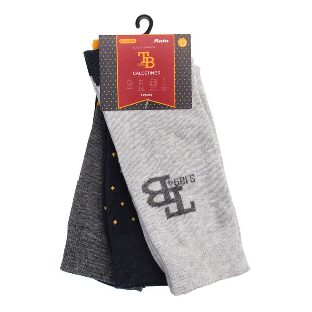 Calcet&iacute;n Hombre Bata Tripack Men  , BLANCO
