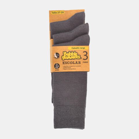Calcet&iacute;n Escolar Ni&ntilde;a Bubblegummers Bts  , GRIS
