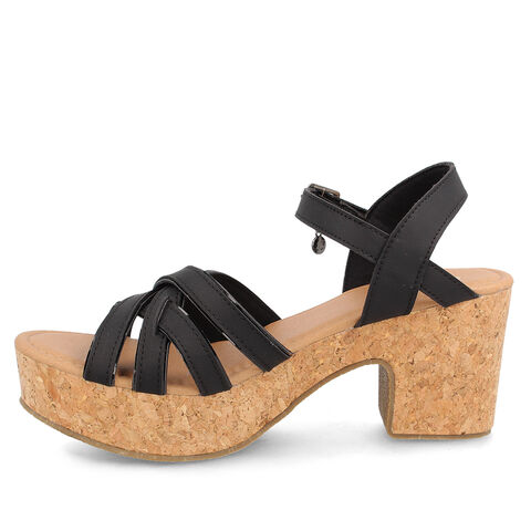 Sandalia Mujer Bata Fabiola, NEGRO