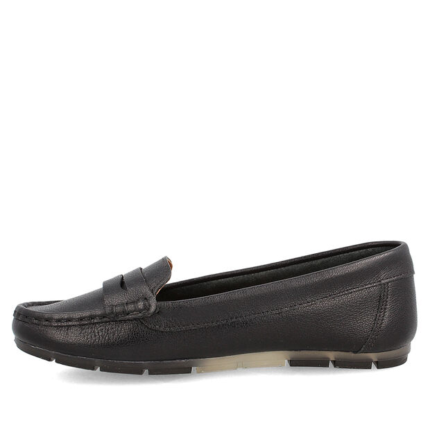 Mocas&iacute;n Cuero Bata Mujer Mica, NEGRO