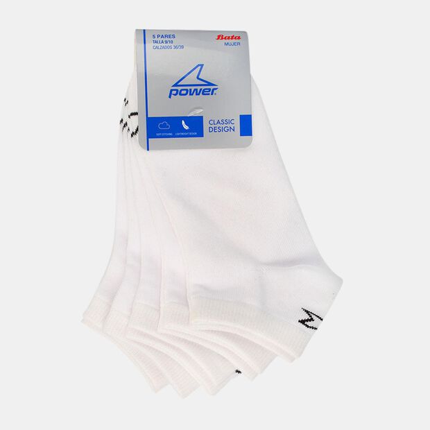 Calcet&iacute;n Mujer Power 5P Sport Liner Classic W, BLANCO