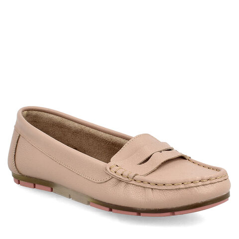 Mocas&iacute;n Cuero Bata Mujer Mica, GRANATE