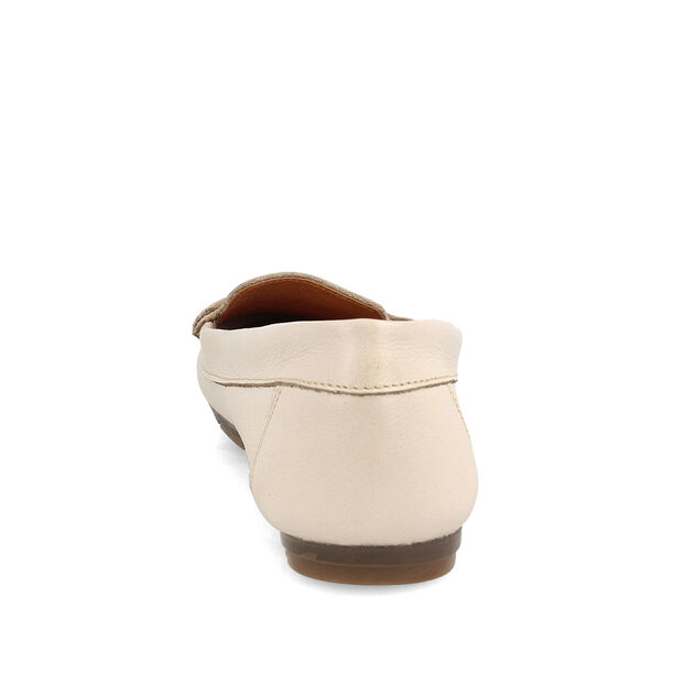 Mocas&iacute;n Cuero Bata Mujer Mica, BEIGE