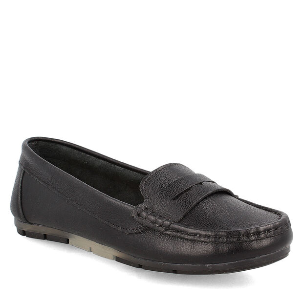 Mocas&iacute;n Cuero Bata Mujer Mica, NEGRO
