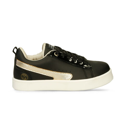 Tenis Para Ni&ntilde;a Bubblegummers Negro-Dorado Rumana, 