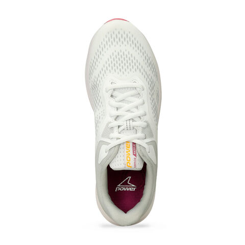 Tenis Deportivos Para Mujer Power Blanco-Gris Harrow Plus Racer, 
