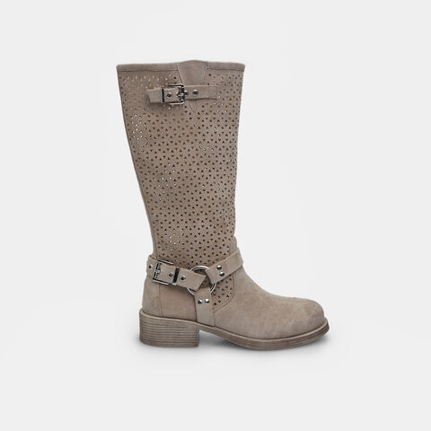 Damenstiefel mit 3,5 cm Absatz, Khaki