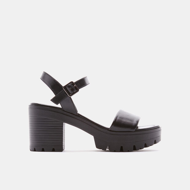 Women's Sandals with Chunky Heel, Black