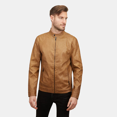 Herren Lederjacke, Hellbraun