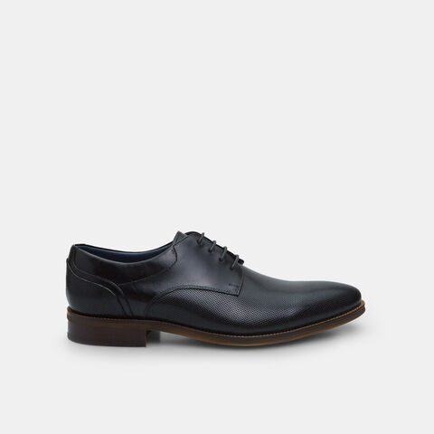Men's Leather Lace-Up Shoes, Black