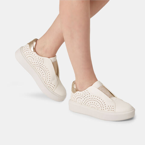Women's laceless sneakers, White