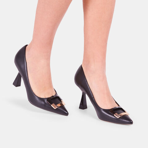 Zapatos de salón de mujer Bata Red Label con tacón midi y hebilla , Negro