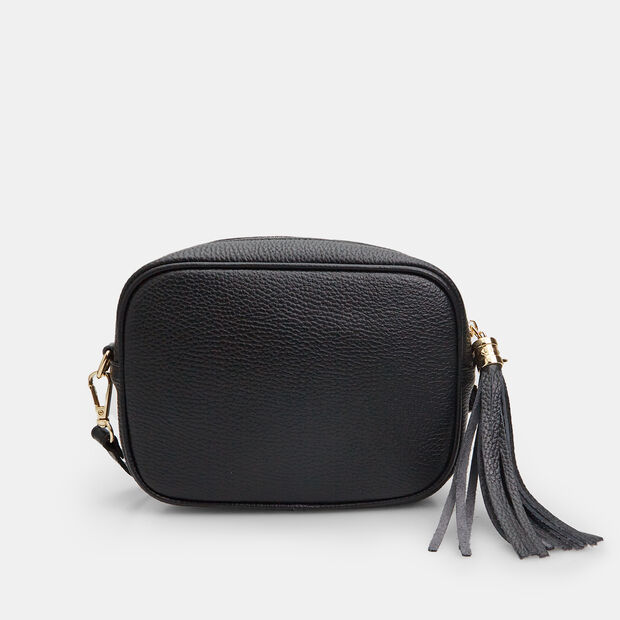 Bolso de mujer bandolera de piel, Negro