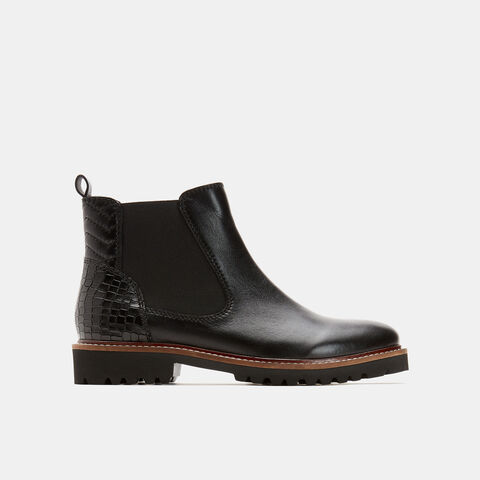 Botines Chelsea De Piel, Negro