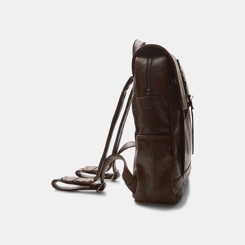 Sac à dos pour homme effet cuir, Marron
