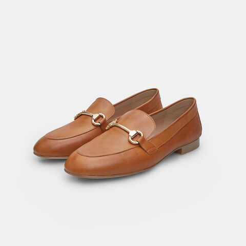 Mocassins en cuir pour femme, Marron