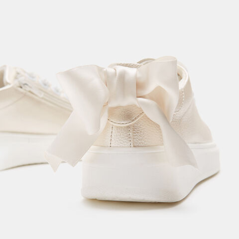 Sneakers pour fille avec nœud, Or
