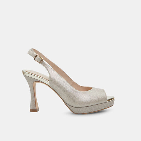 Slingback pour femme à bout ouvert avec talon de 9 cm BATA, Or