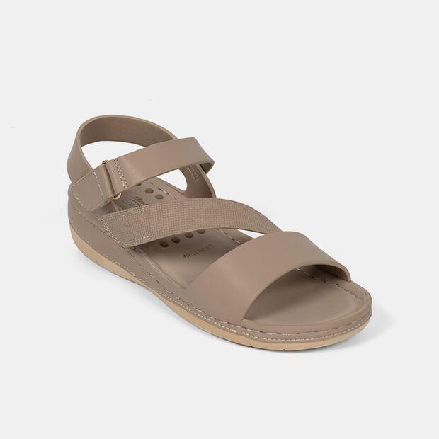 Sandalias Casuales Mujer Bata Comfit , Beige